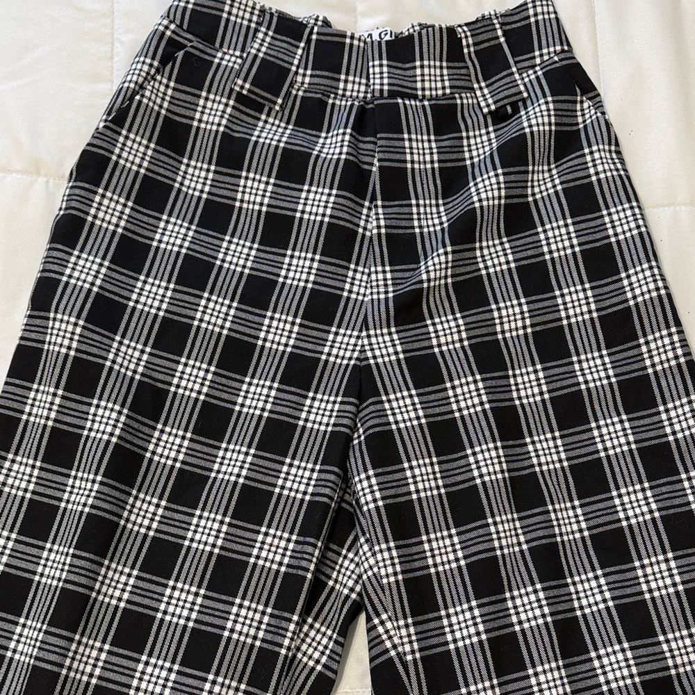 I.AM.GIA Black and White Plaid Pants